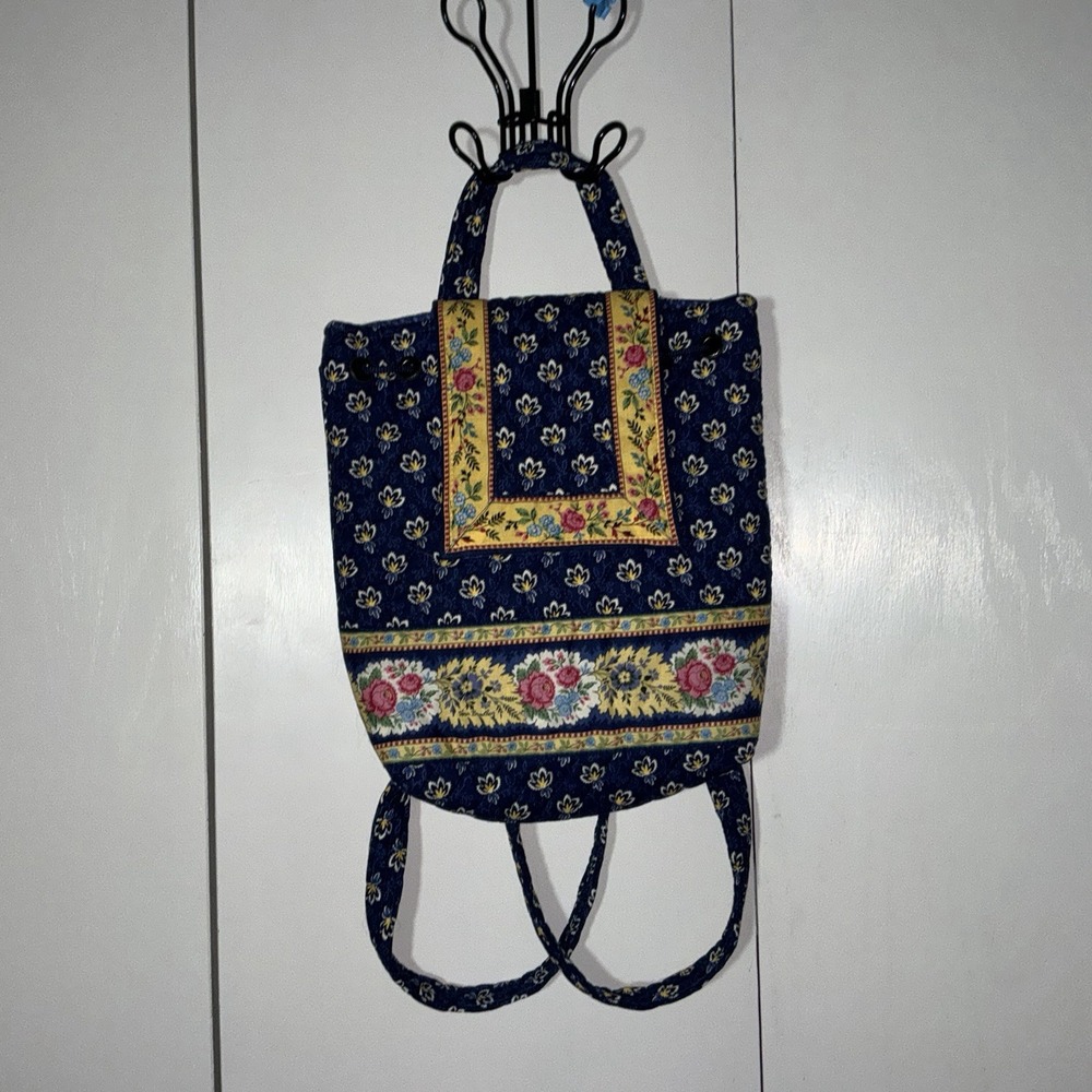 Vintage Vera Bradley Floral Quilted Backpack 12" X 13"